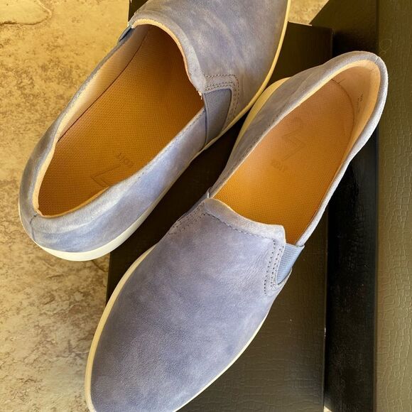 New 27 Edit Sky Blue Suede Loafers 7M New‎ with Box - Picture 5 of 8